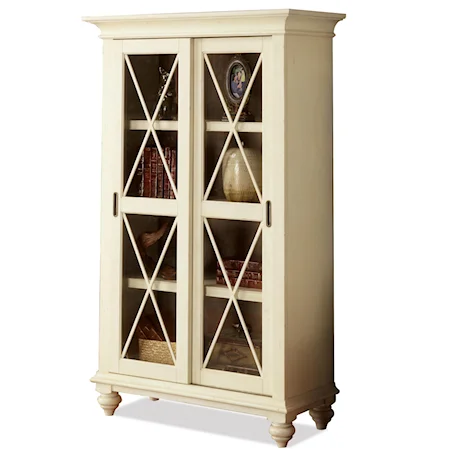 Sliding Door Bookcase with 4 Shelves